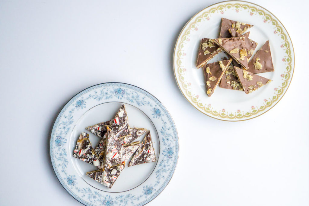 Gingerbread and Peppermint Cracker Toffee